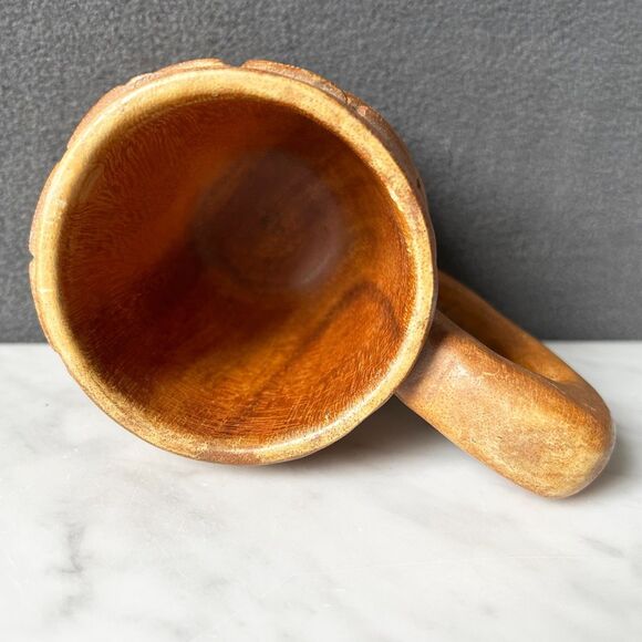 Vintage Wooden TIki Warrior God Ku Mug Hawaiian Polynesian Hand Carved Cup - Picture 6 of 6